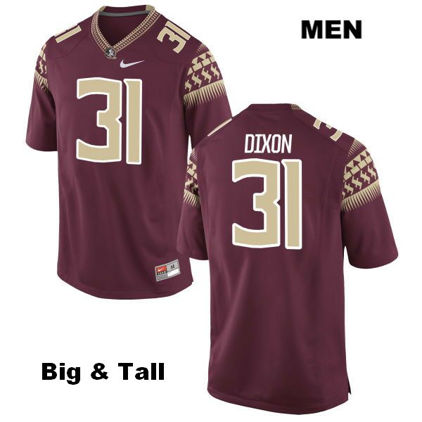 Men's NCAA Nike Florida State Seminoles #31 Kris Dixon College Big & Tall Red Stitched Authentic Football Jersey CKB4769HW